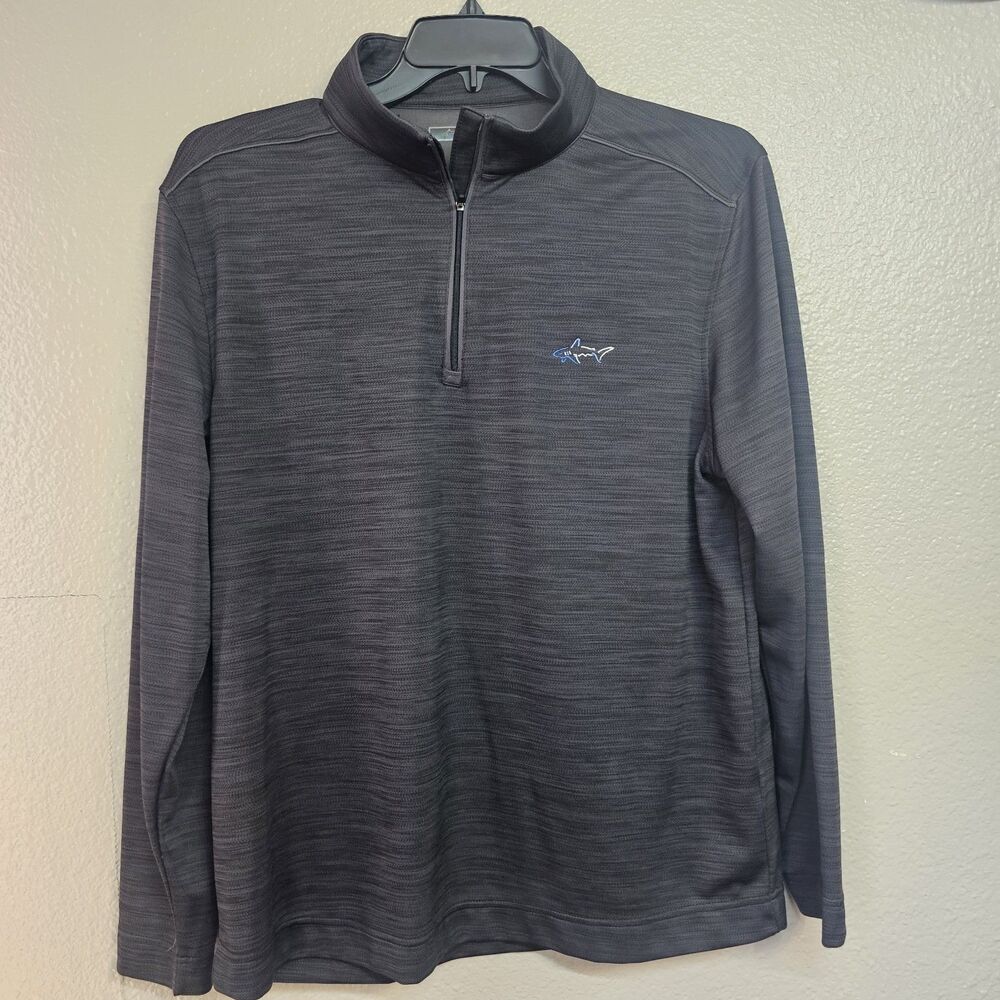 Greg Norman Play Dry Gray Quarter Zip Pullover Golf Shirt Sz L Gorpcore GG822